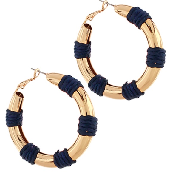 Bold & Wrapped Raffia Station Hoops - Picture 5 of 8